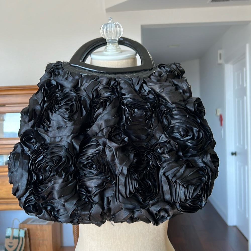 Elegant Black Floral Women's Bag